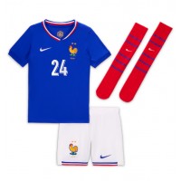 Camisa de Futebol França Ibrahima Konate #24 Equipamento Principal Infantil Europeu 2024 Manga Curta (+ Calças curtas)